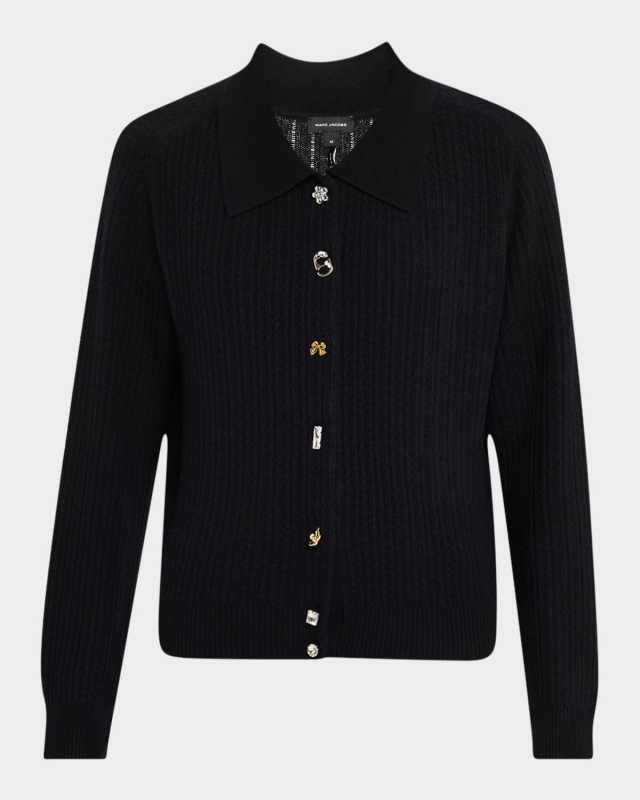 Charm Wool-Cashmere Cable Knit Cardigan